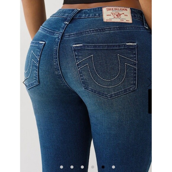 True Religion Billie Mid Rise Straight Jeans Medium Wash Women's Sz 25 Stretch - Picture 5 of 6